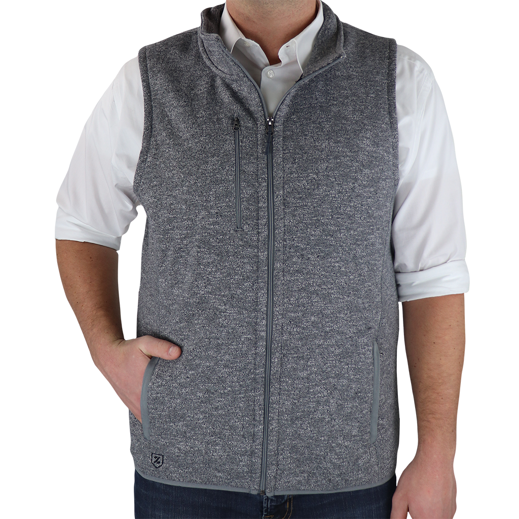 Monogrammed Sweater Fleece Tunic - M / Light Grey Heather