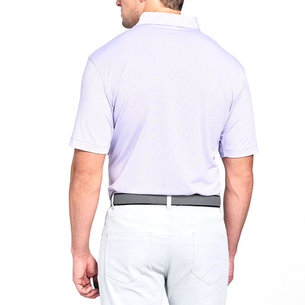 Peter Millar Men's Muscadine Jubilee Stripe Jersey Polo with Sean Self Collar