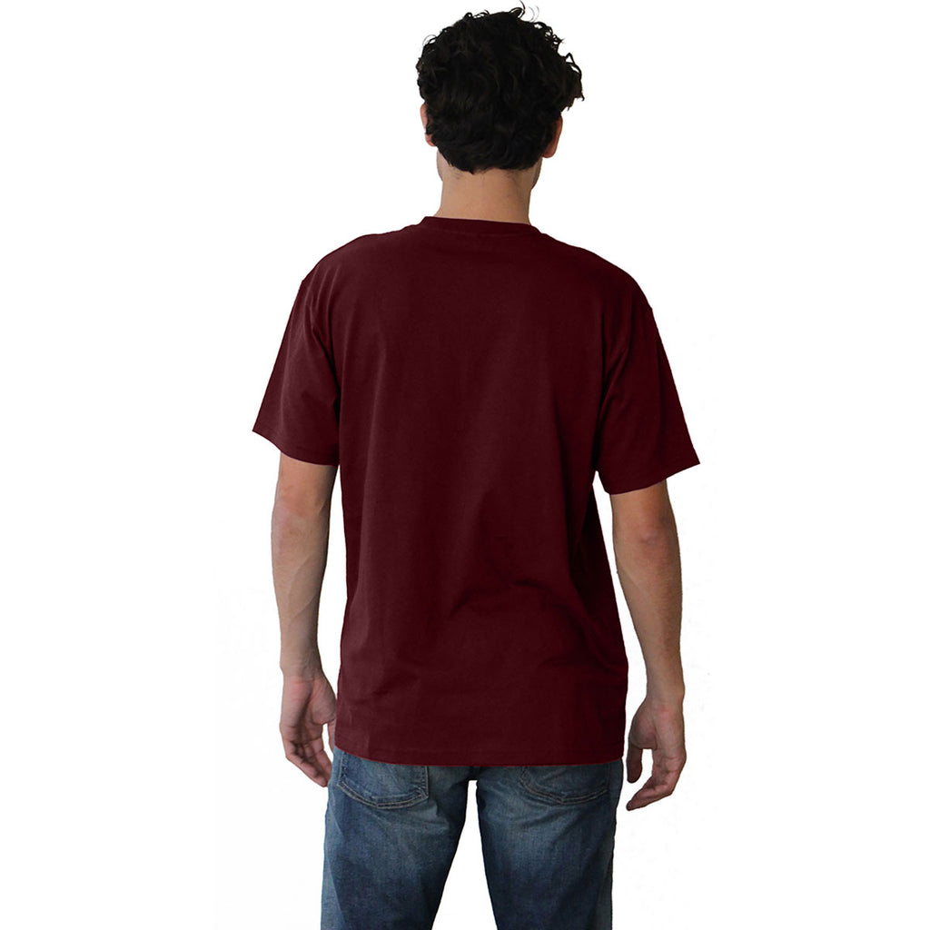 Next Level Unisex Maroon Ideal Heavyweight Cotton Crewneck T-Shirt