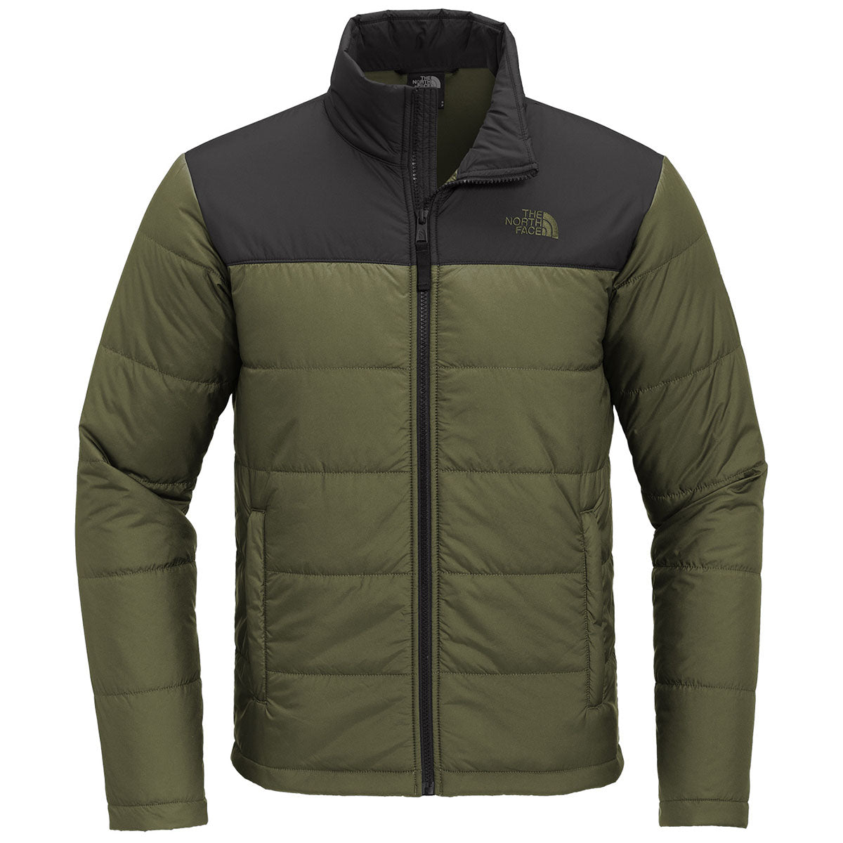 The North Face Men's Burnt Olive Green Chest Logo Everyday Insulated J