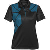 Stormtech Women's Black/Electric Blue Prism Performance Polo