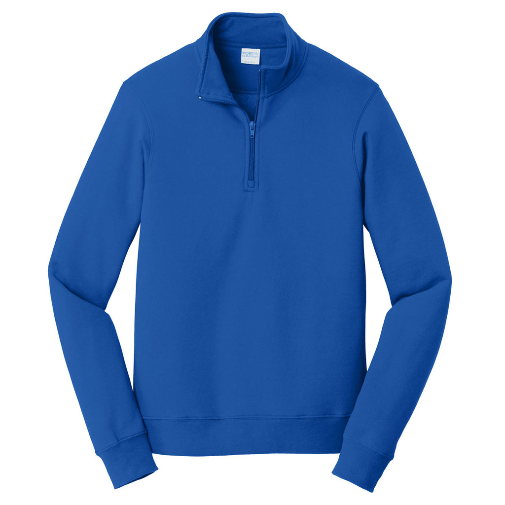 Port & Company Men's True Royal Fan Favorite Fleece 1/4-Zip Pullover S