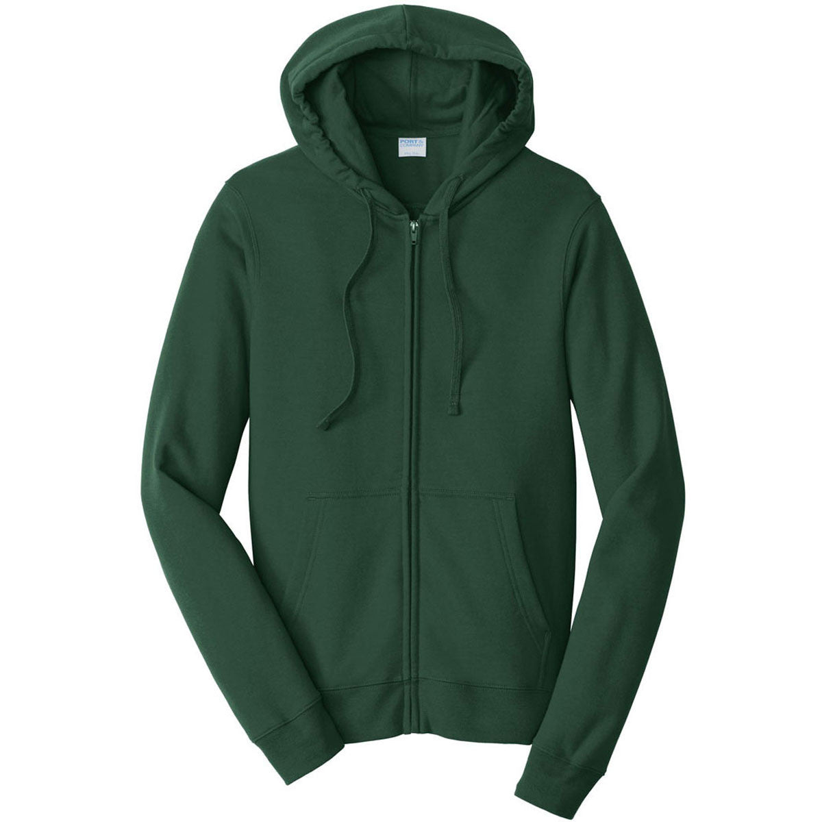 Port & Company Men's Forest Green Fan Favorite Fleece Full-Zip Hooded