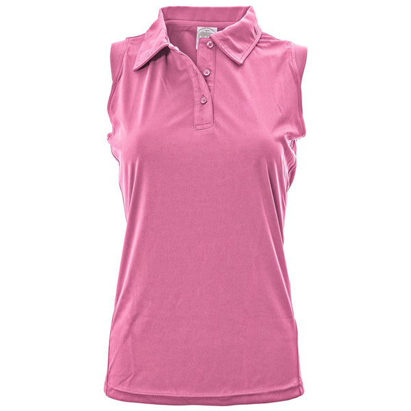 Levelwear Women's Light Pink Foundation Sleeveless Polo