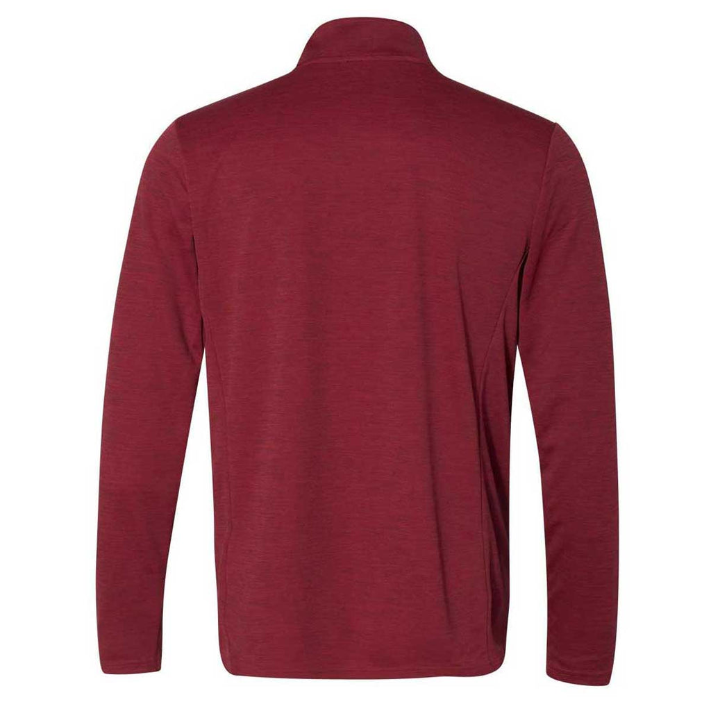 Russell Athletic Men's True Red Striated Quarter-Zip Pullover