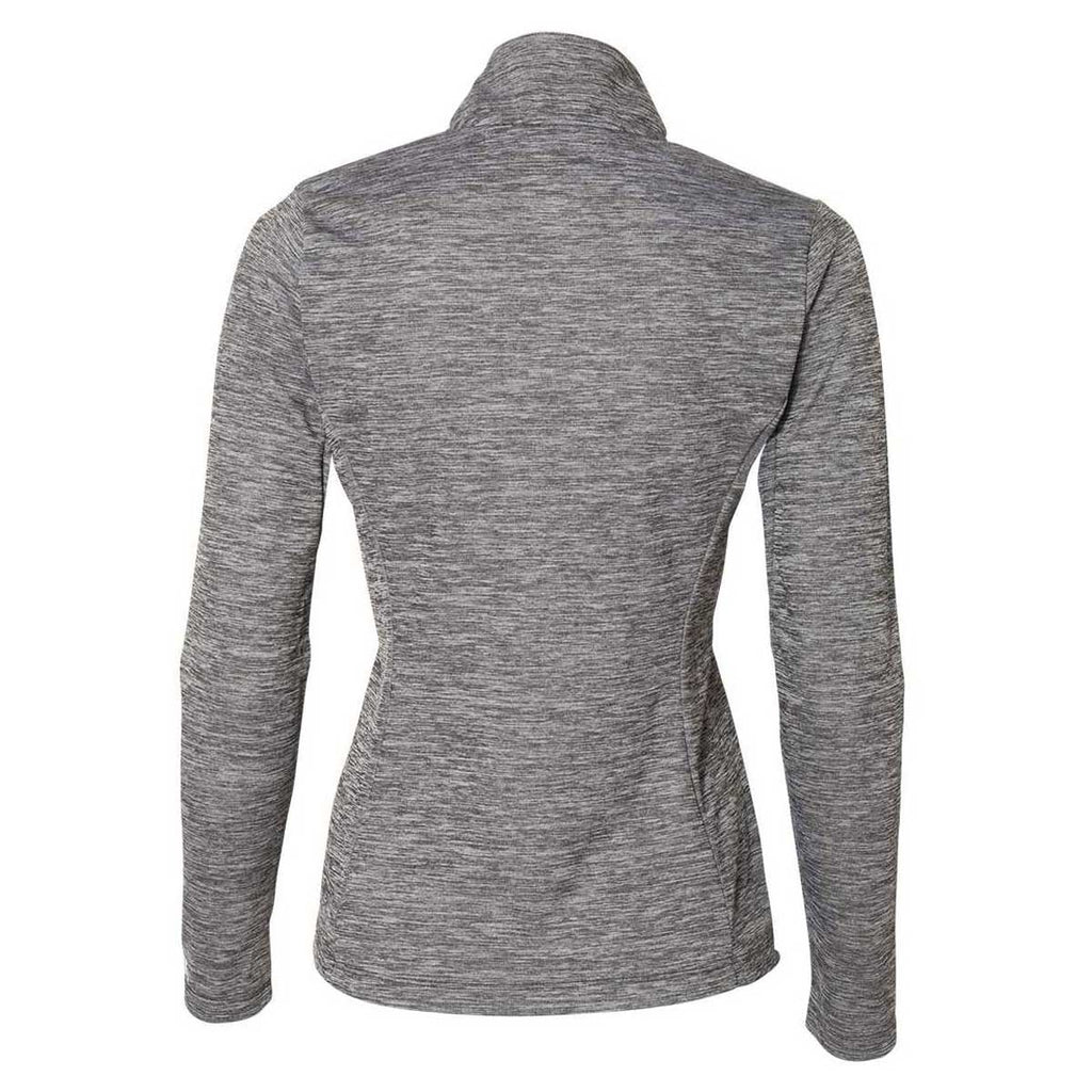 Russell Athletic Women's Black Striated Quarter-Zip Pullover