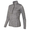 Russell Athletic Women's Black Striated Quarter-Zip Pullover