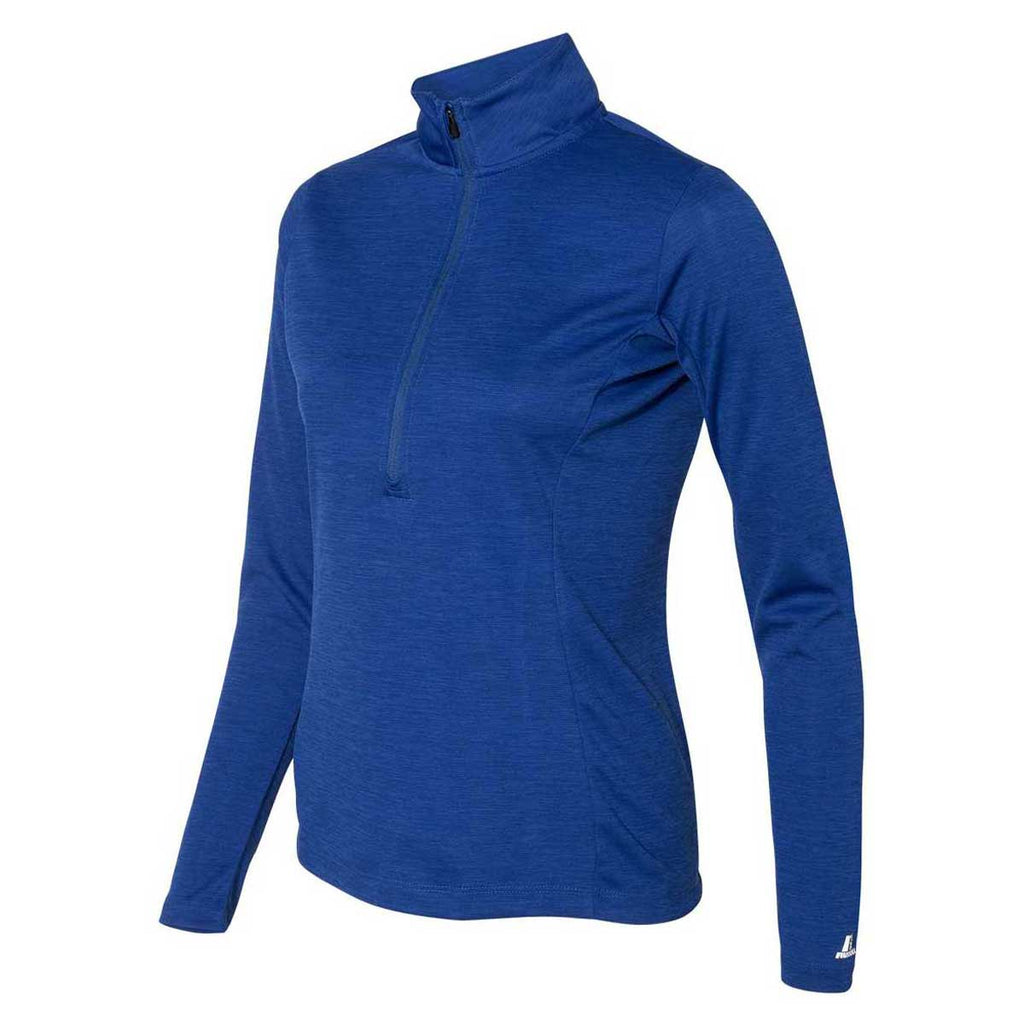 Russell Athletic Women's Royal Striated Quarter-Zip Pullover