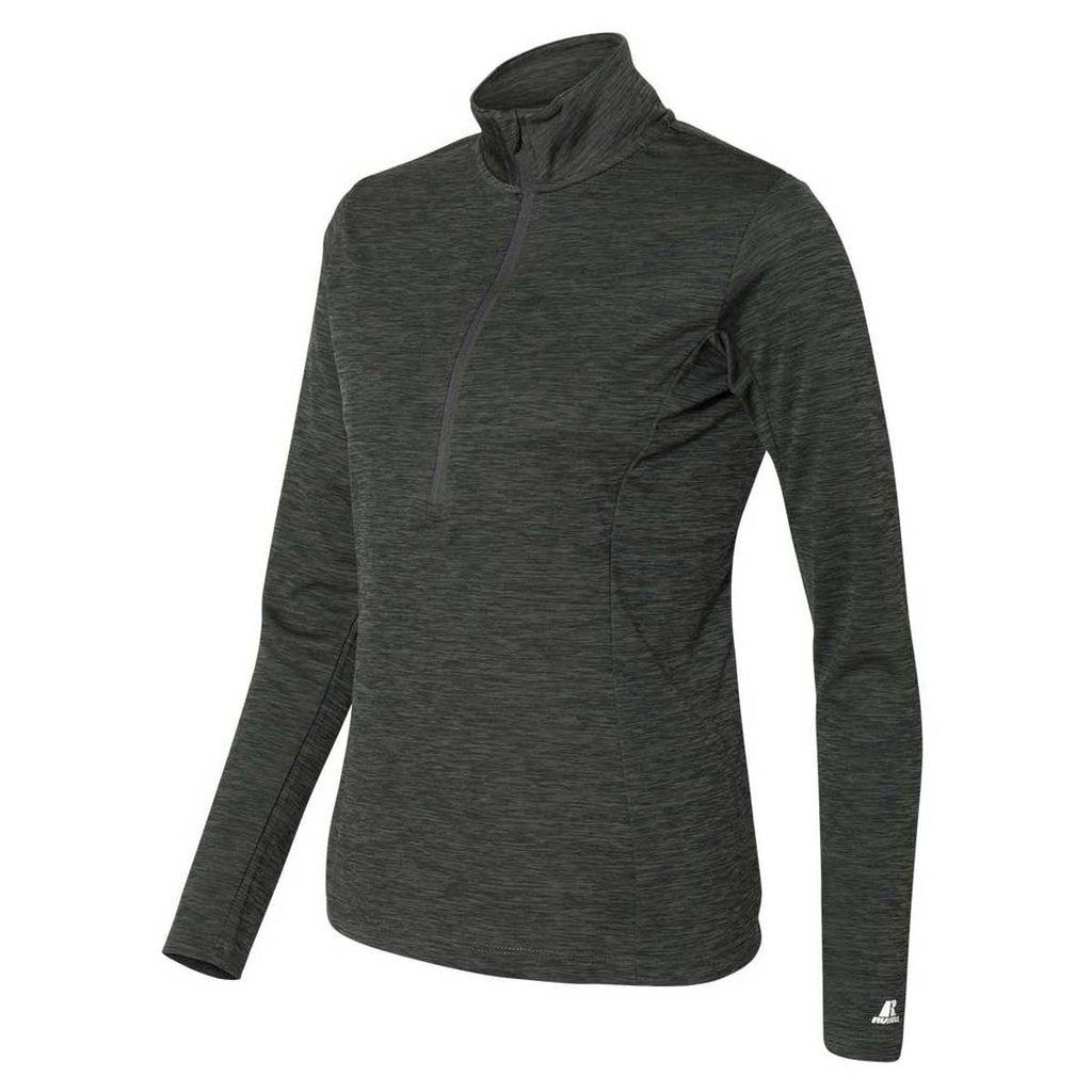 Russell Athletic Women's Stealth Striated Quarter-Zip Pullover