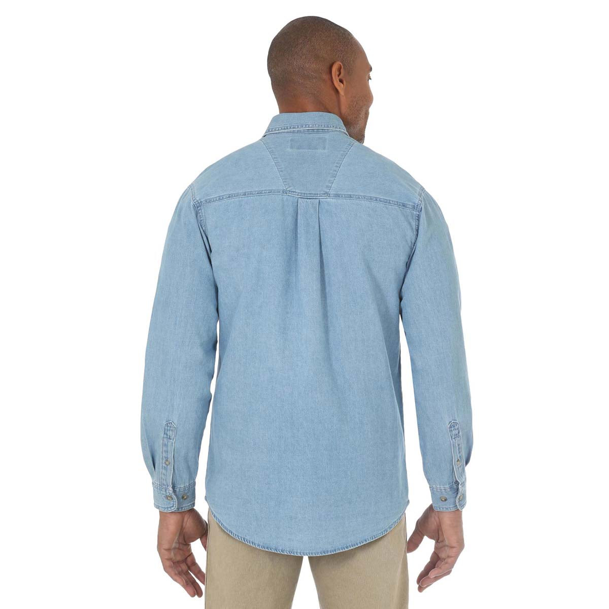 Wrangler Men's Short Sleeve Work Shirt - Ms370bw, Size: Medium, Blue