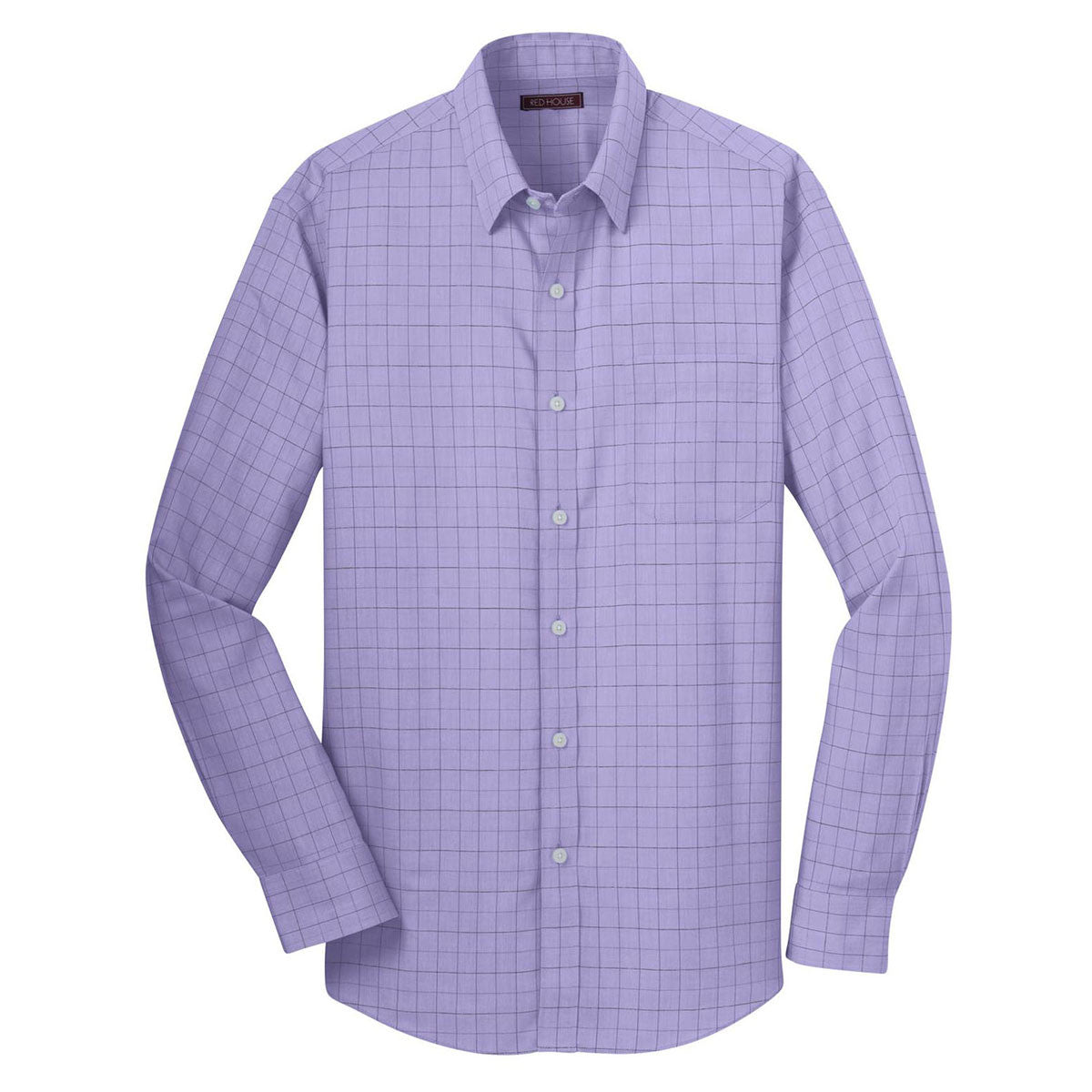 Red House Men's Thistle Purple Windowpane Plaid Non-Iron Shirt