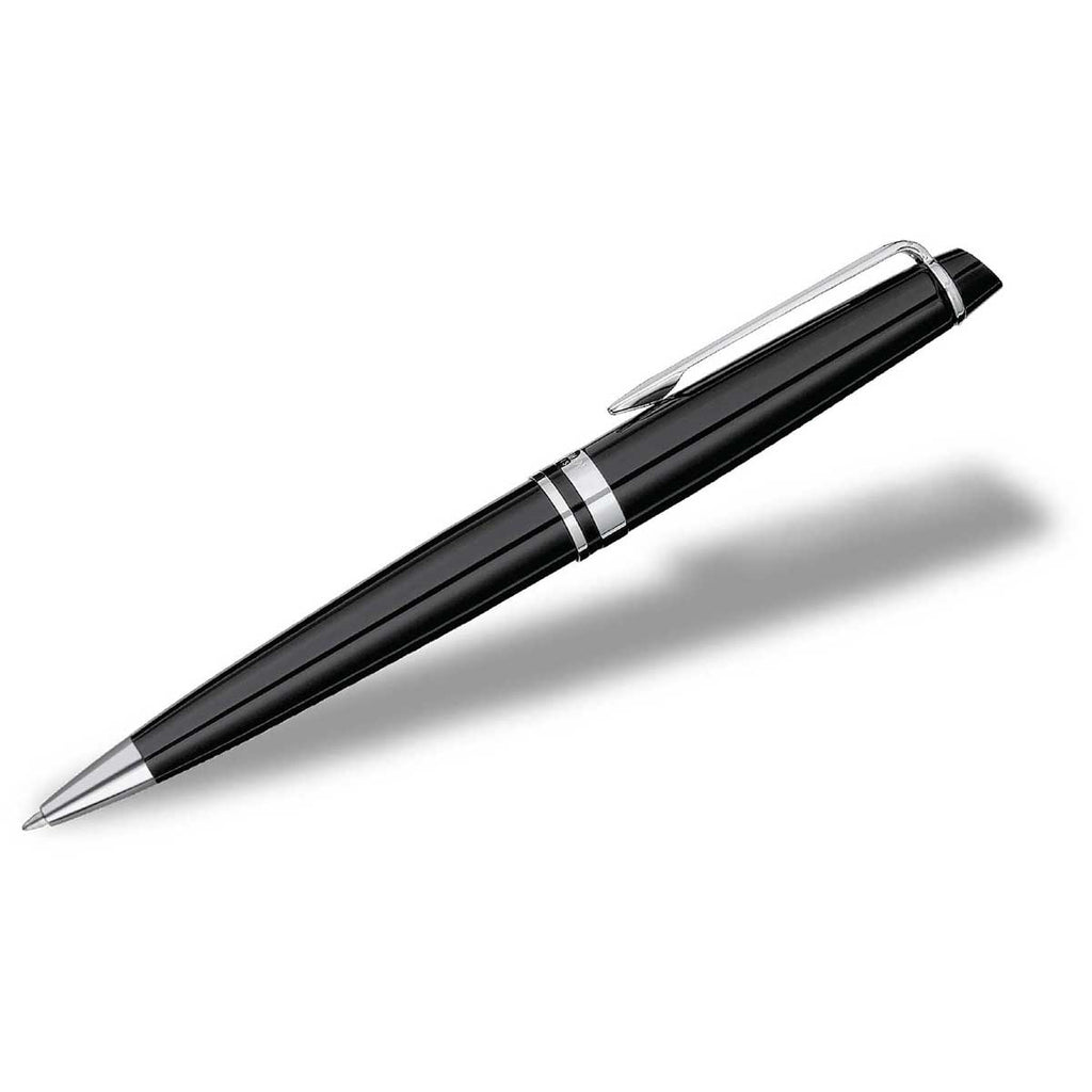 Waterman Black Lacquer Chrome Trim Expert Ballpoint Pen with Black Ink