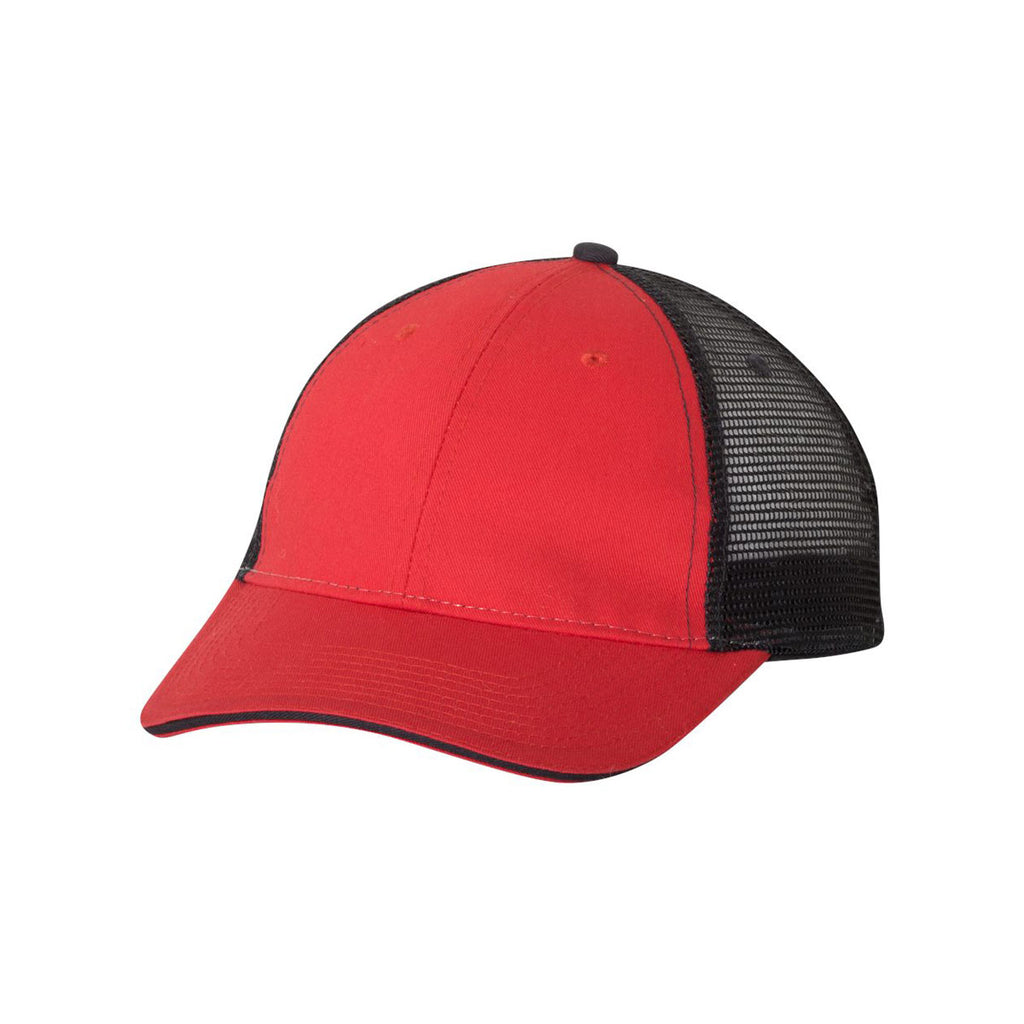 Valucap Red/Navy Sandwich Trucker Cap