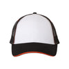 Valucap White/Black/Orange Sandwich Trucker Cap