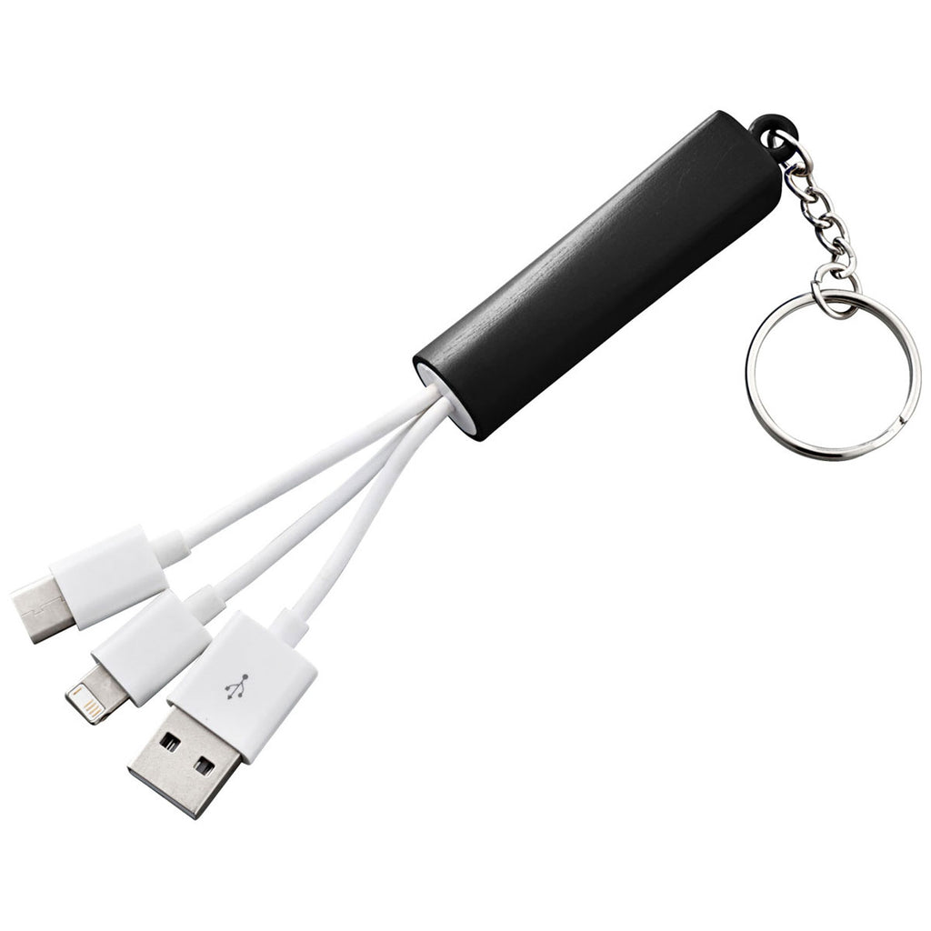 Bullet Black Route Light Up Logo 3-in-1 Cable