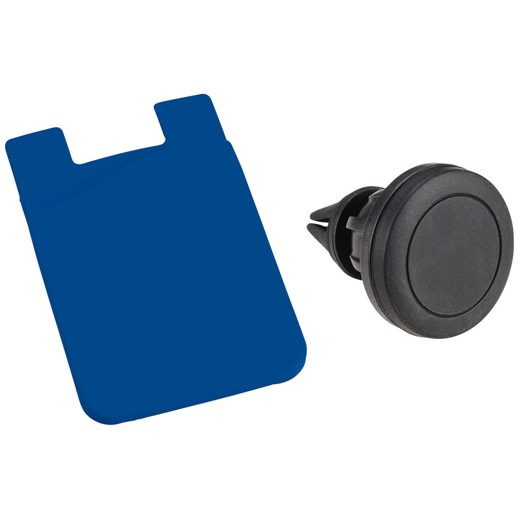 Bullet Royal Blue Magnetic Phone Mount with Silicone Wallet