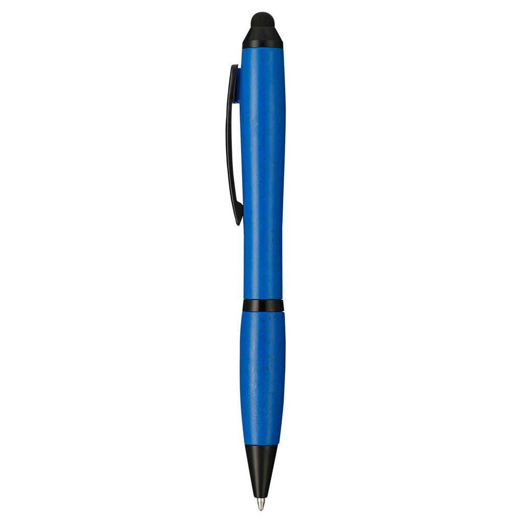 Bullet Royal Blue Nash Wheat Straw Ballpoint Stylus Pen