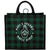 Bullet Green Buffalo Plaid Printed Jute Tote