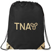 Bullet Black with Gold Trim Metallic Accent Drawstring Bag