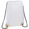 Bullet White with Gold Trim Metallic Accent Drawstring Bag