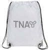 Bullet White with Silver Trim Metallic Accent Drawstring Bag