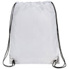 Bullet White with Silver Trim Metallic Accent Drawstring Bag