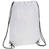 Bullet White with Silver Trim Metallic Accent Drawstring Bag