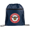 Bullet Navy Blue Zippered Side Mesh Drawstring Bag