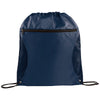 Bullet Navy Blue Zippered Side Mesh Drawstring Bag