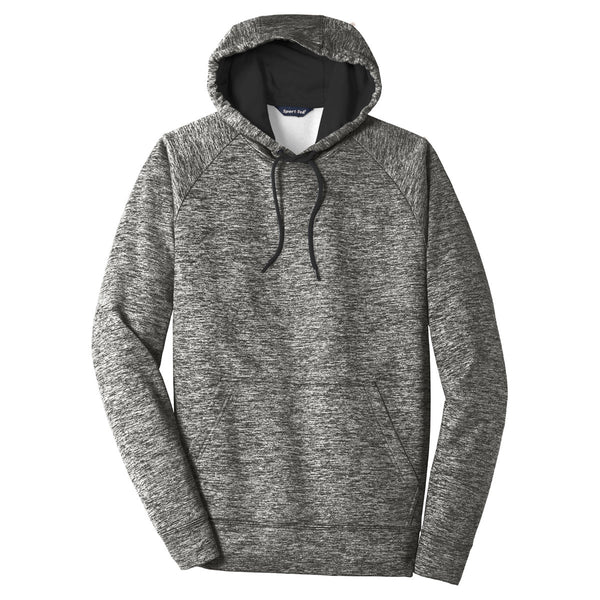 Sport-Tek Men's Black PosiCharge Electric Heather Fleece Hooded Pullov