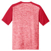 Sport-Tek Men's Deep Red Electric/Deep Red PosiCharge Electric Heather Colorblock Tee