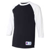 Champion Men's Black/White Three-Quarter Raglan Sleeve Baseball T-Shirt