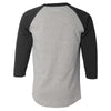 Champion Men's Oxford Grey/Black Three-Quarter Raglan Sleeve Baseball T-Shirt