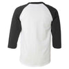 Champion Men's White/Black Three-Quarter Raglan Sleeve Baseball T-Shirt