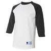 Champion Men's White/Black Three-Quarter Raglan Sleeve Baseball T-Shirt