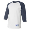 Champion Men's White/Navy Three-Quarter Raglan Sleeve Baseball T-Shirt