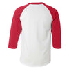 Champion Men's White/Scarlet Three-Quarter Raglan Sleeve Baseball T-Shirt