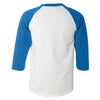 Champion Men's White/Team Blue Three-Quarter Raglan Sleeve Baseball T-Shirt