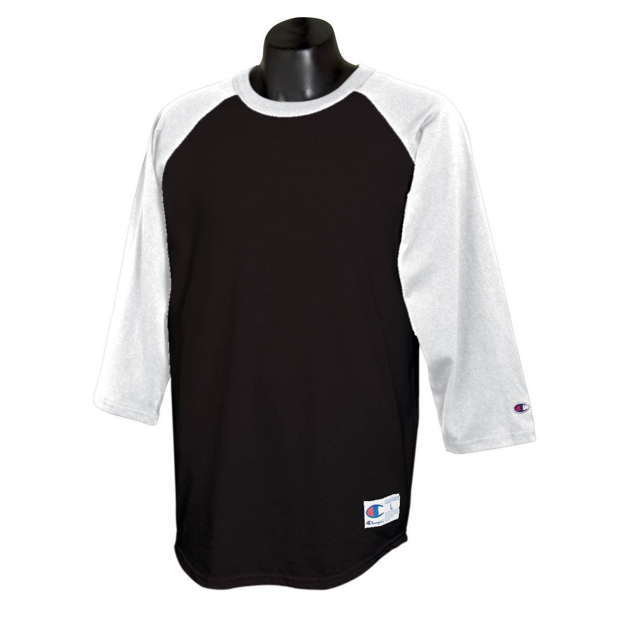 Champion Raglan Baseball T-Shirt Black/White / S