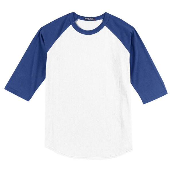 Sport-Tek Men's White/Royal Colorblock Raglan Jersey