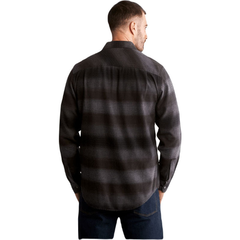 Timberland Men's Kittery Stripe Black Woodfort Mid-Weight Flannel Shirt