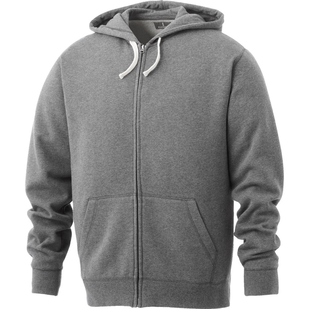 Elevate Men's Heather Charcoal Huron Fleece Full Zip Hoodie