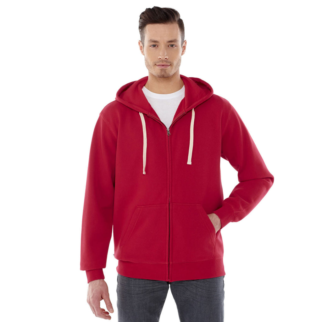 Elevate Men's Team Red Huron Fleece Full Zip Hoodie