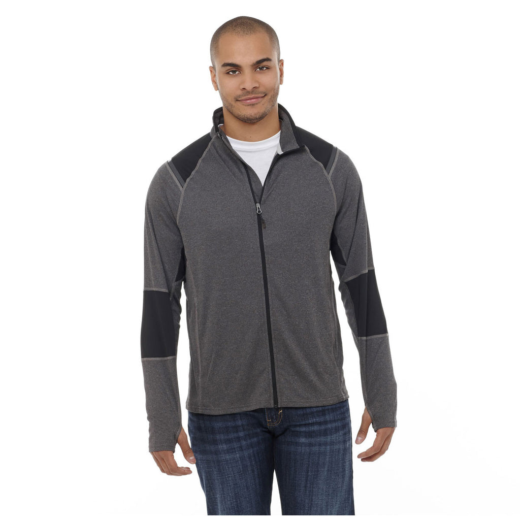 Elevate Men's Heather Dark Charcoal Jaya Knit Jacket