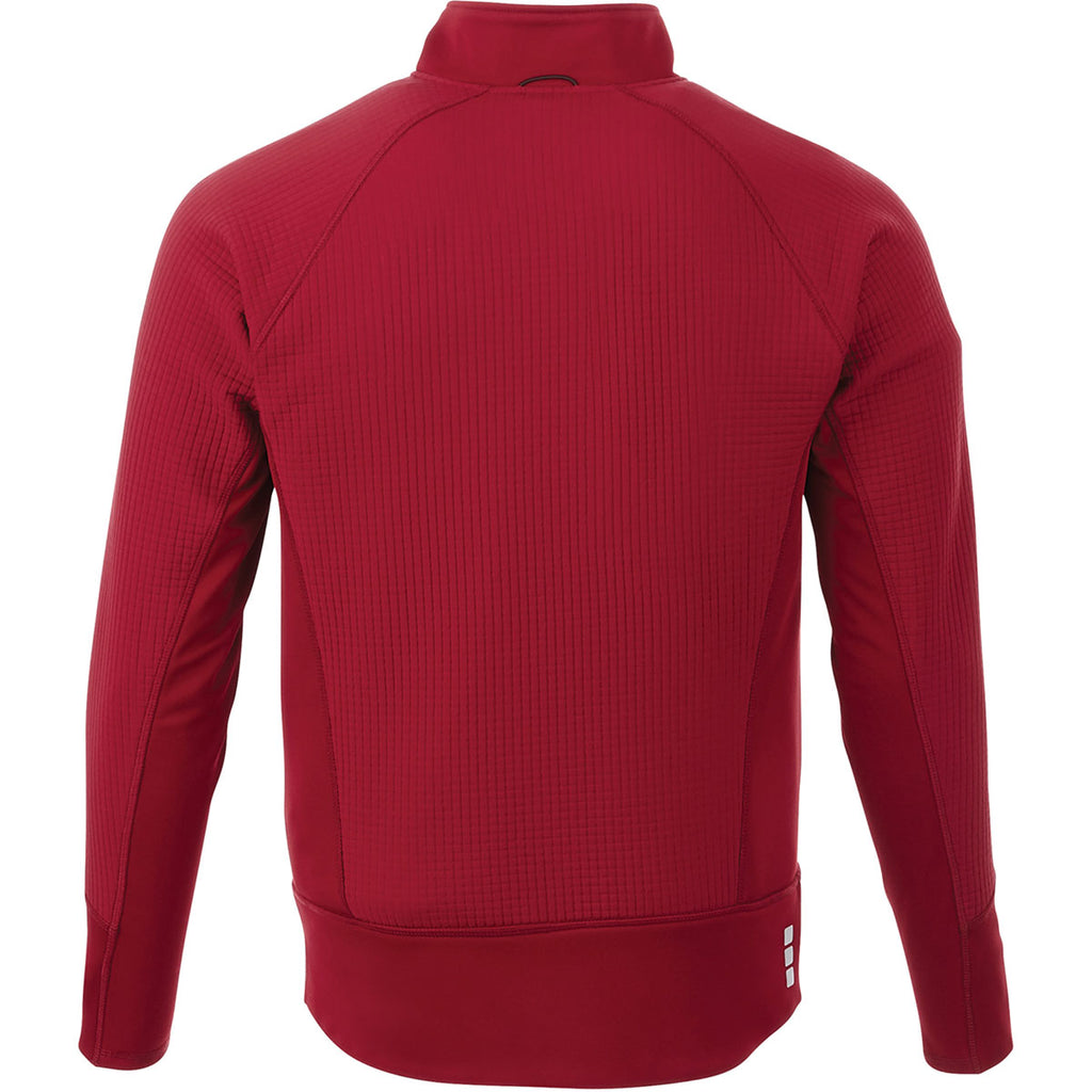 Elevate Men's Vintage Red Panorama Hybrid Knit Jacket