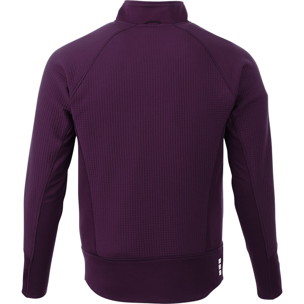 Elevate Men's Dark Plum Panorama Hybrid Knit Jacket