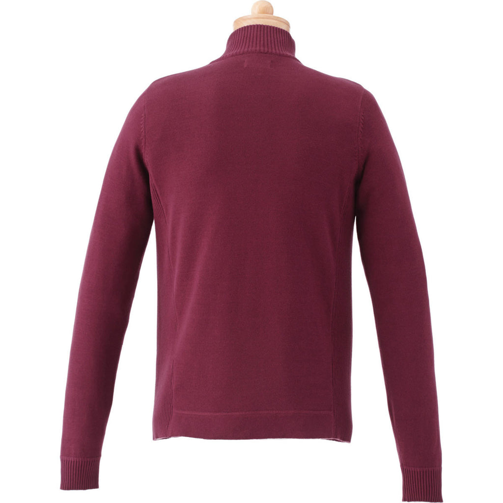 Elevate Men's Maroon Lockhart Full Zip Sweater