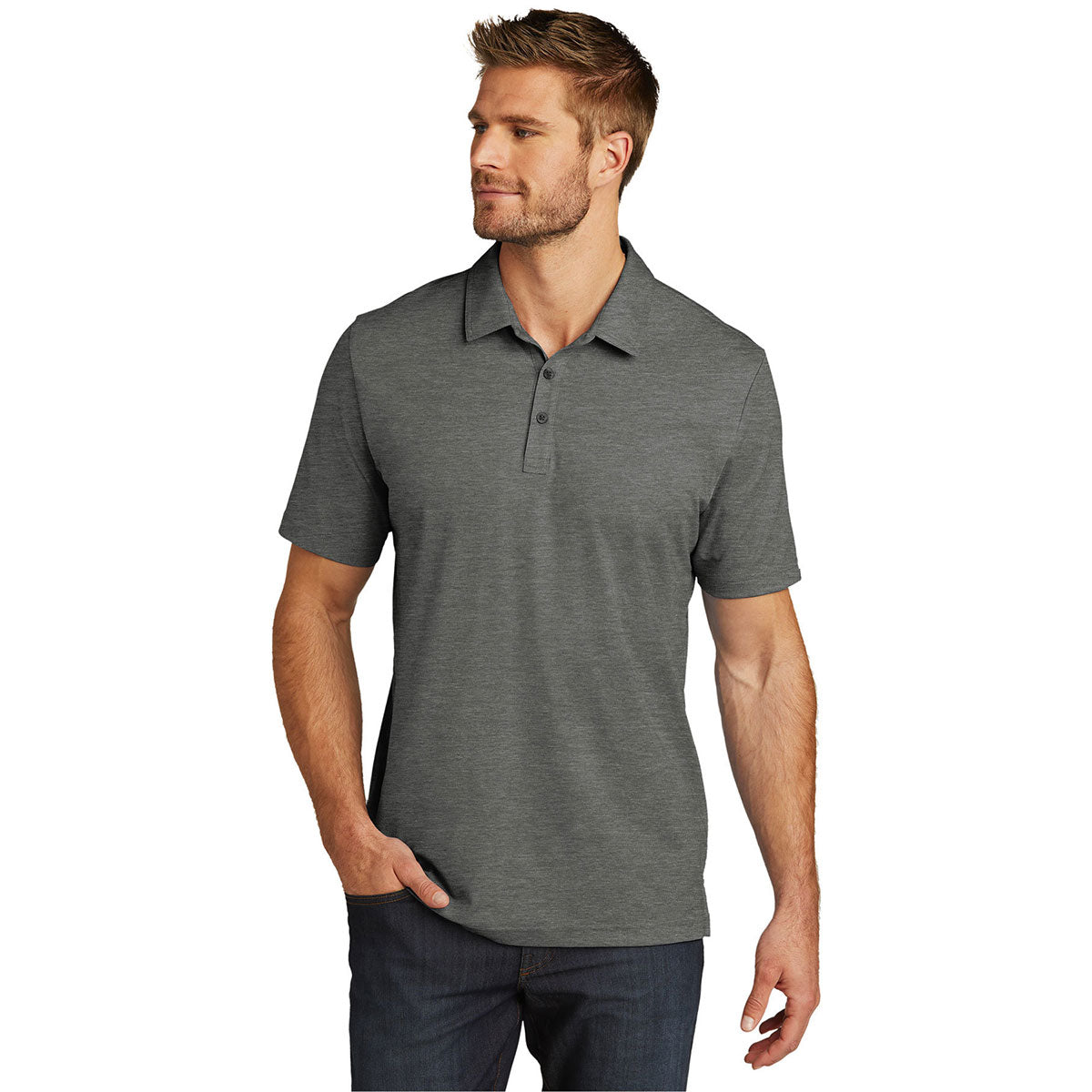 Men's Profile Heather Gray Los Angeles Dodgers Birdseye Polo