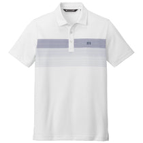 TravisMathew Men's White Coastal Chest Stripe Polo