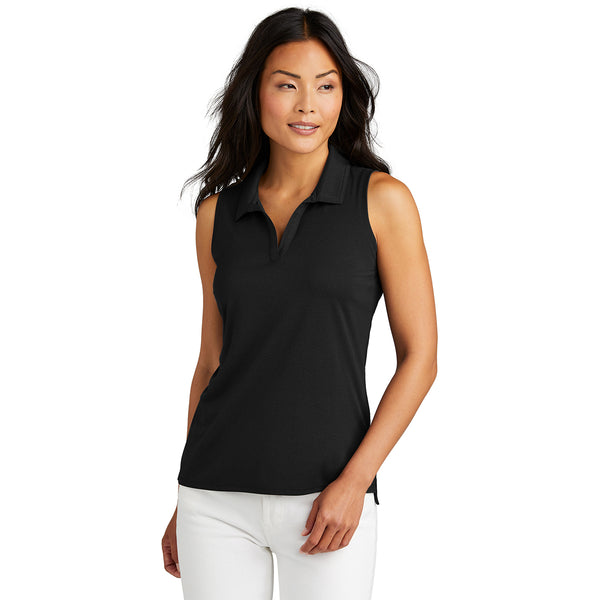 TravisMathew Women's Black Coto Performance Sleeveless Polo